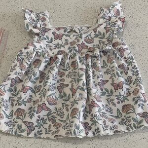 Rachel Zoe White Floral & Butterfly Baby Top